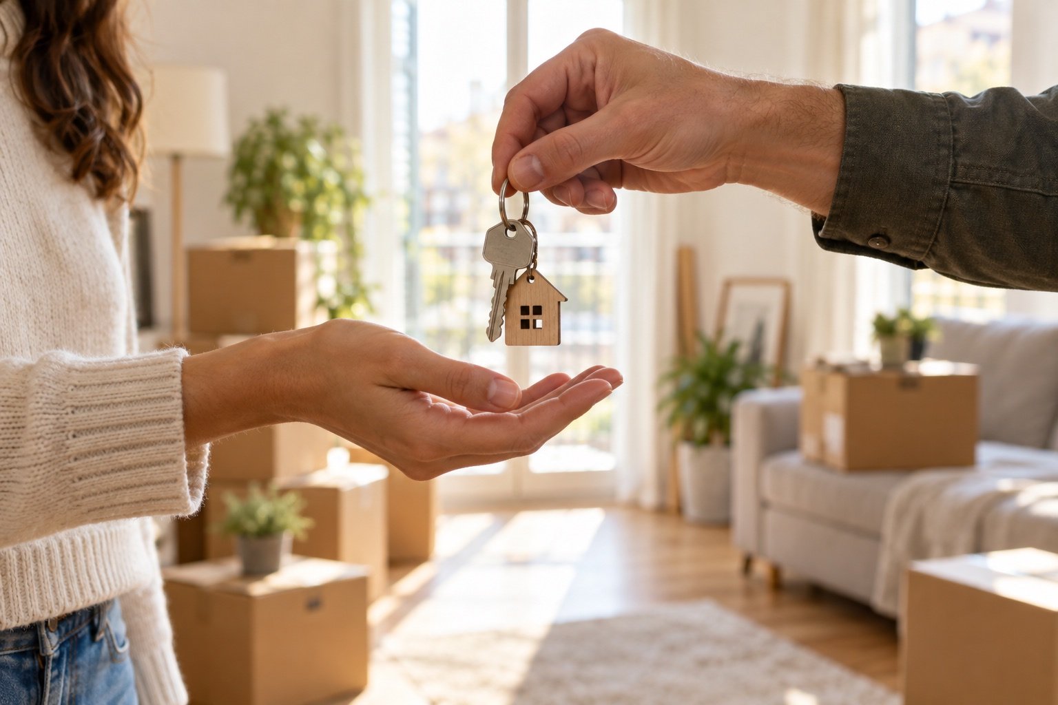Entrega de llaves en una vivienda